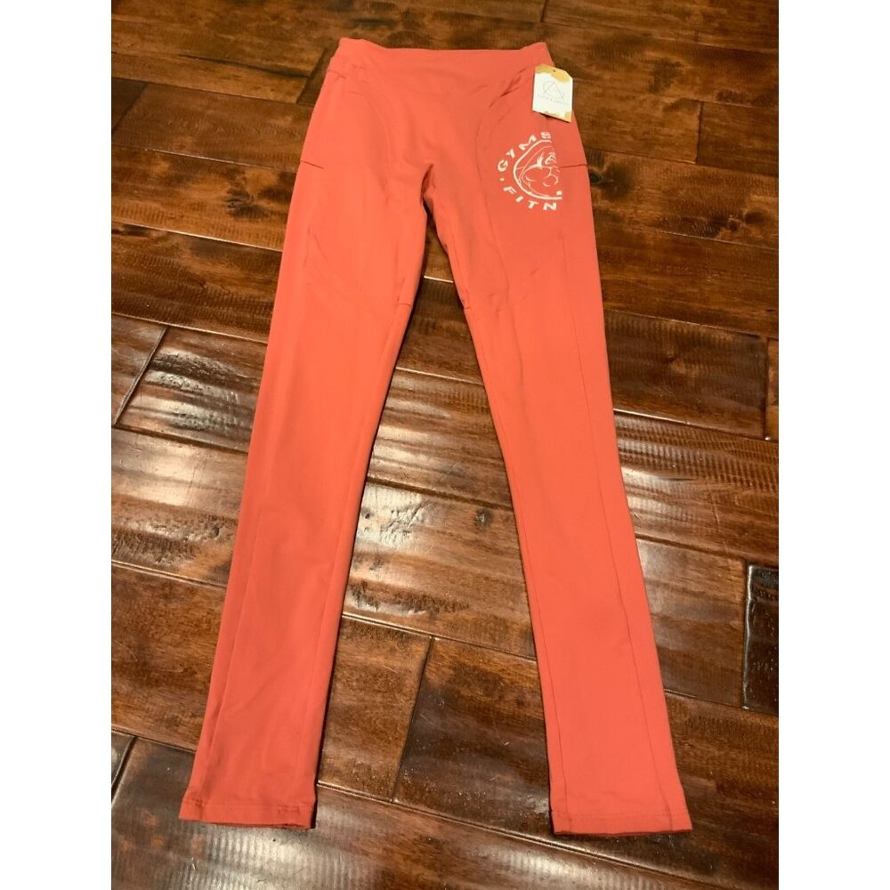 Gymshark Moroccan Brick Legacy Fitness Logo Athletic Leggings Pants, Size M